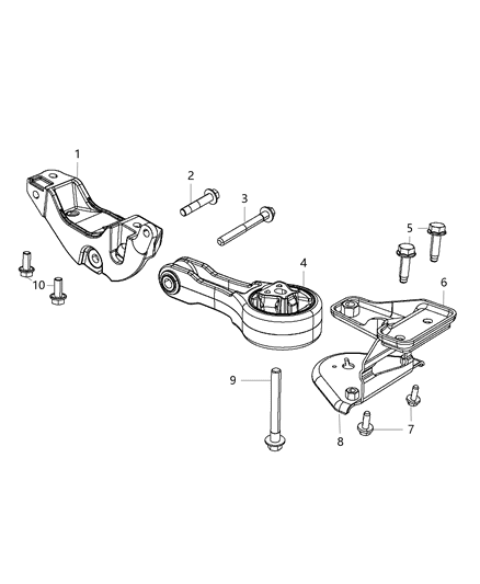 Bracket Engine Mount Diagram for 5147257AC