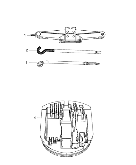 Tray Jack Storage Diagram for 68145664AB