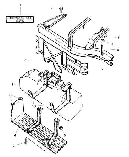 2009 Chrysler PT Cruiser Tank Fuel Diagram for 52013188AC