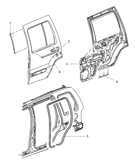 Weatherseal, Full Door To Body Diagram for 5GU13XXXAF