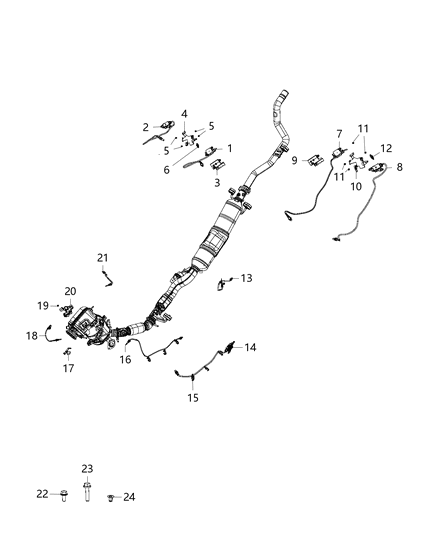 Sensor Exhaust Temp Inlet Diesel Particulate Filter (DPF) Diagram for 68293419AB