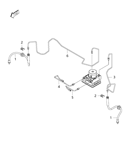 2008 Jeep Commander Tube Brake Diagram for 68270350AB