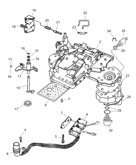 Plate Transmission Valve Body Diagram for 52118048AD