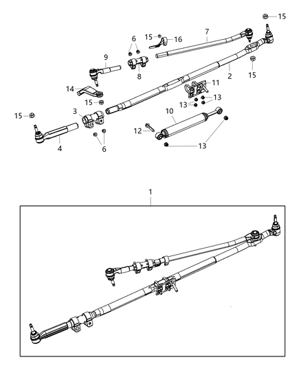 2004 Dodge Sprinter 3500 Tie Rod Kit Outer End Diagram for 68038054AD