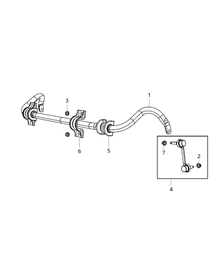 2002 Dodge Caravan Link Kit Stabilizer Bar Diagram for 68091837AA