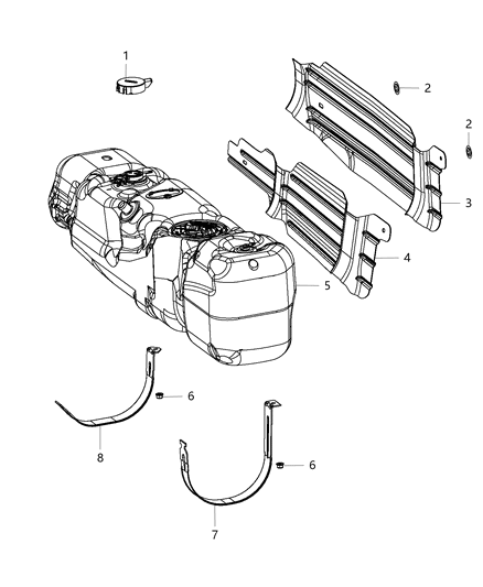 2005 Dodge Sprinter 3500 Shield Fuel Tank Heat Diagram for 68192402AA
