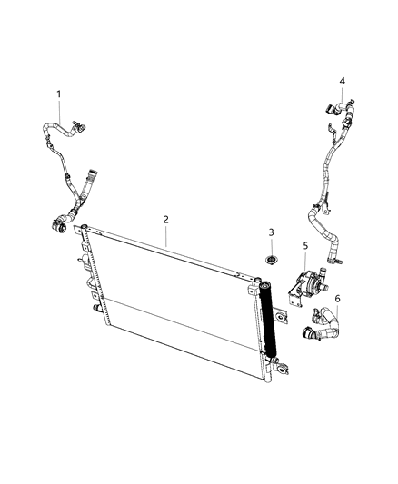 Hose Coolant Cooler To Pump Diagram for 68496203AA