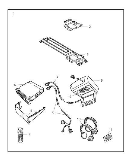1995 Jeep Grand Cherokee Media System Monitor With DVD Diagram for 56038784AF