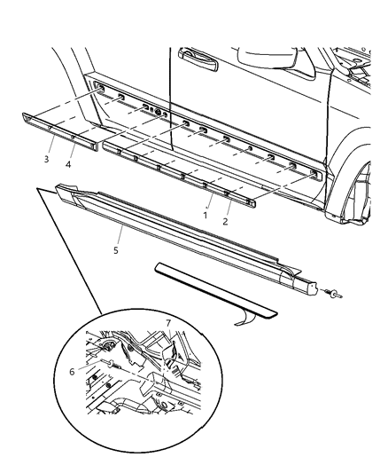 Molding Front Door Diagram for 4806275AA