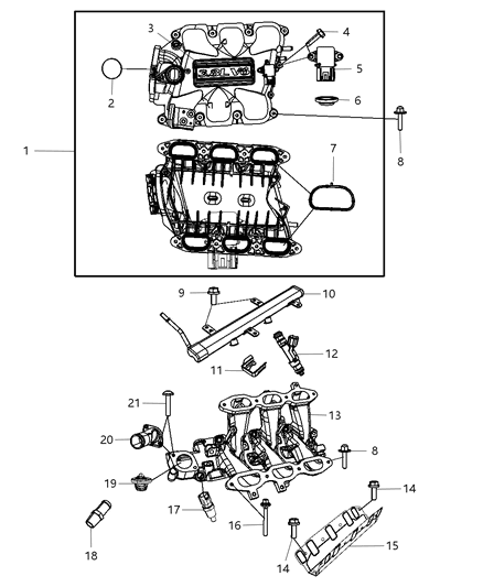 Clip Fuel Injector Diagram for 4418257AB