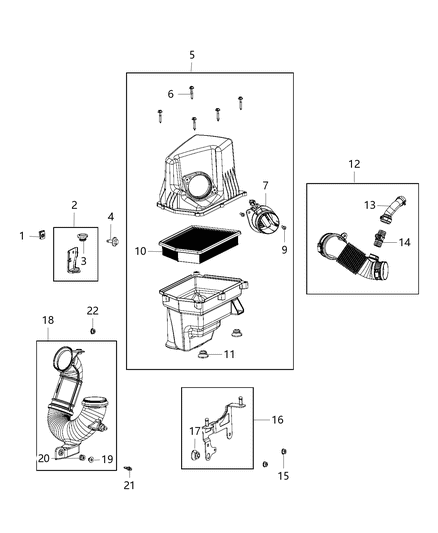 2018 Chrysler 300 Air Cleaner Diagram for 68240300AB