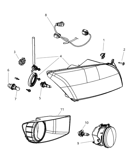 Headlamp Diagram for 5303741AF