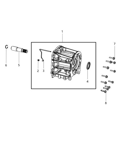 Adapter Transfer Case Diagram for 52852985AB