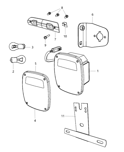 Plug Center High Mounted Stop Lamp Diagram for 68035318AB