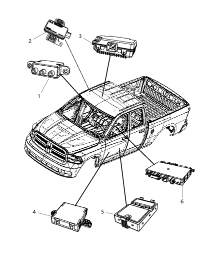 Module Tire Pressure Monitoring Diagram for 68069567AA