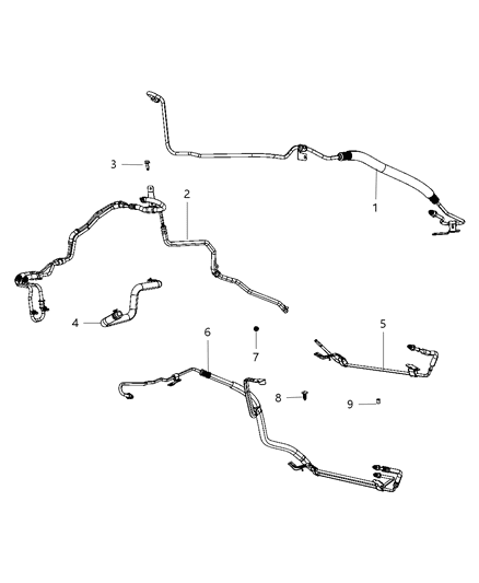 Hose Power Steering Pressure Diagram for 5105975AF