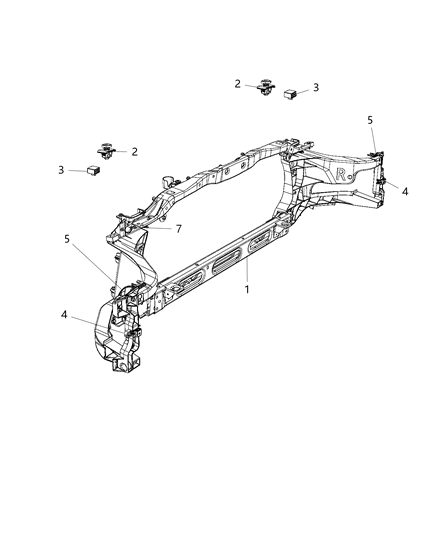 Panel Radiator Closure Diagram for 68050996AC
