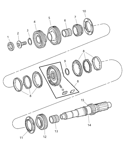 Bearing Countershaft Diagram for 5098878AA