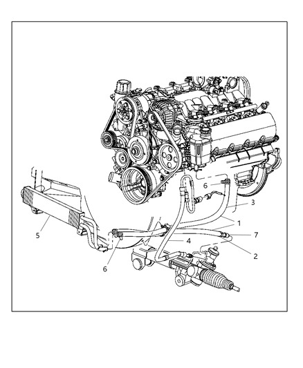 Hose Power Steering Pressure Diagram for 52855856AE