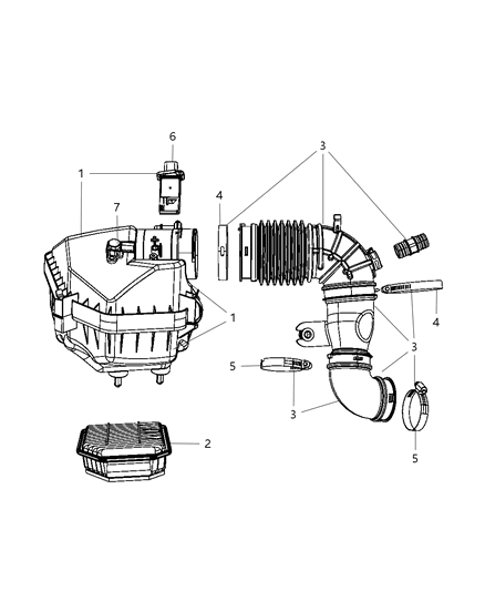 1987 Dodge Aries Hose Clean Air Diagram for 4880269AA