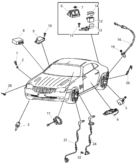 2006 Chrysler Crossfire Sensor Ambient Temperature Diagram for 5101096AA