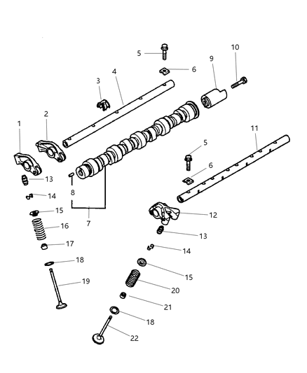 Adjuster Valve Lash Diagram for MD377561