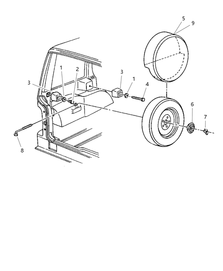 Cover Inside Spare Tire Diagram for 5EK93SAZ
