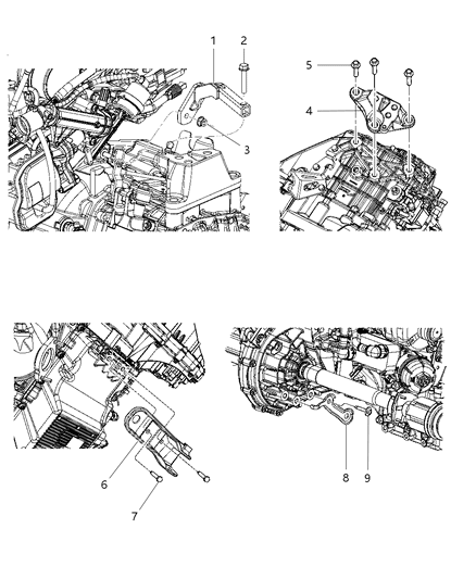 2003 Chrysler Town & Country Bracket Transmission Mount Diagram for 68084807AC