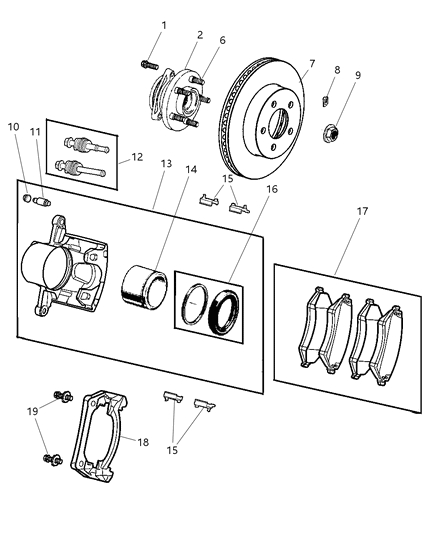 Pad Kit Front Disc Brake Diagram for V1013984AE