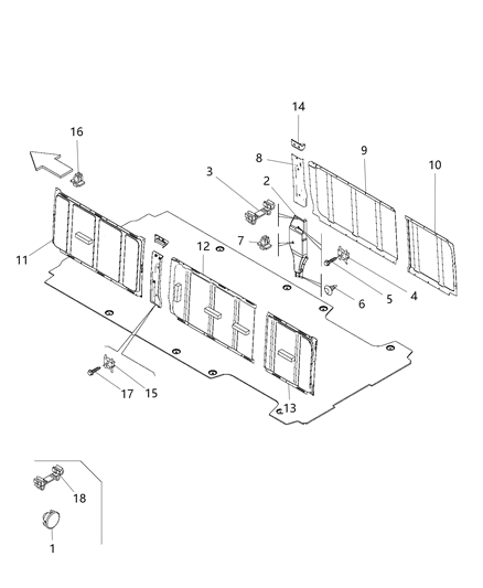 2022 Jeep Cherokee Molding C Pillar Diagram for 5MH24LAHAA