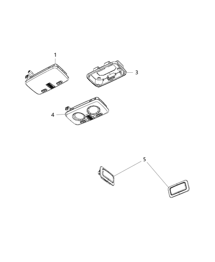 1990 Dodge Ramcharger Lamp Dome Front Courtesy Light With Microphone Diagram for 5XW03LA6AA