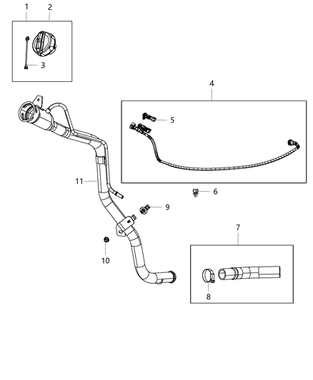 Tube Fuel Vapor Recirculation Diagram for 68083631AA