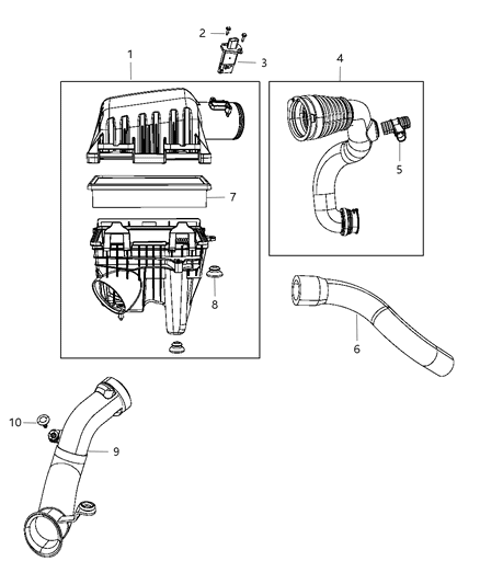 Filter Air Diagram for 4593880AA