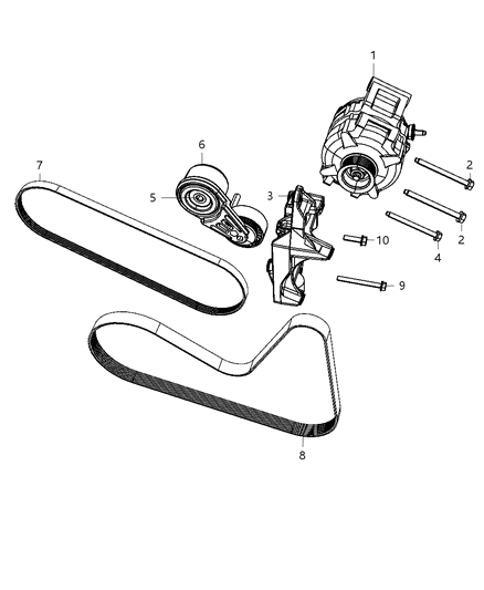 Power Steering Belt Diagram for 4891935AB