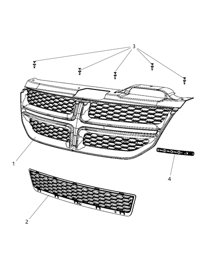 Grille Diagram for 1VU67TZZAA