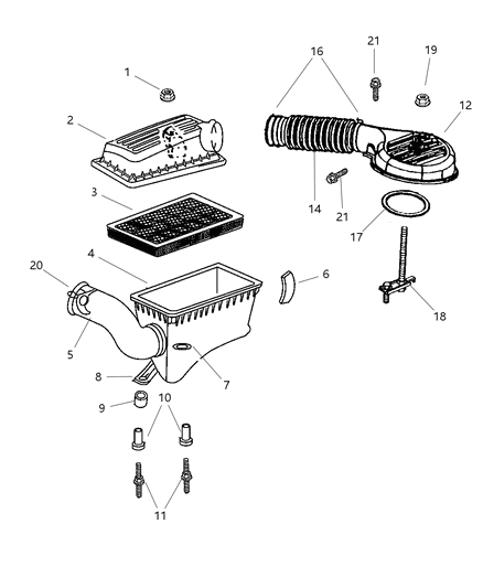 Tube Crankcase Vent To Intake Manifold Diagram for 53032617AD