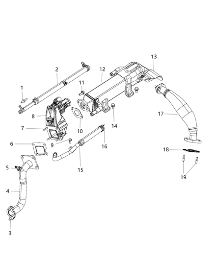 2015 Ram 2500 Cooler EGR Diagram for 4627647AD
