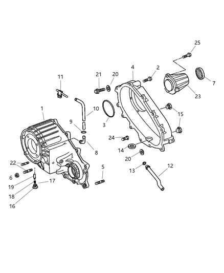 Case Transfer Front Diagram for 5179296AA