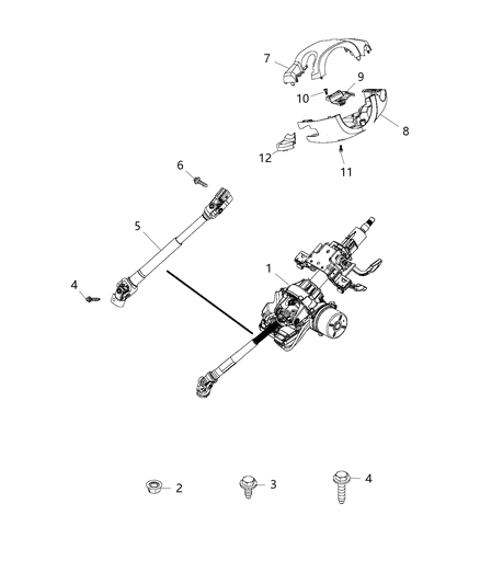 Column Steering Diagram for 68369794AA