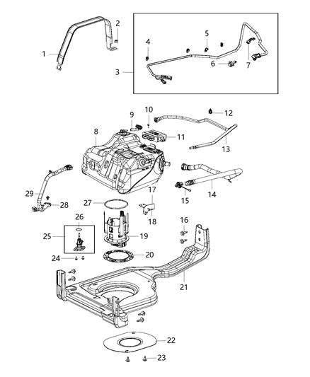 Bracket Fuel Line Diagram for 68232838AB