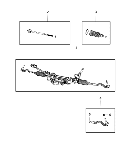 Gear Rack And Pinion Electric Diagram for 68321637AA