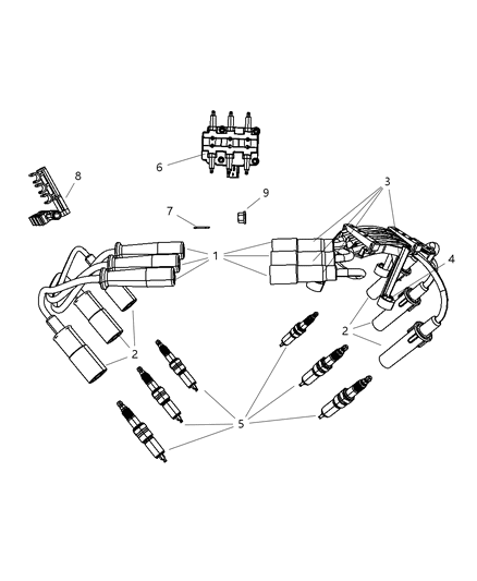 2010 Dodge Grand Caravan Coil Ignition Diagram for 56032520AE