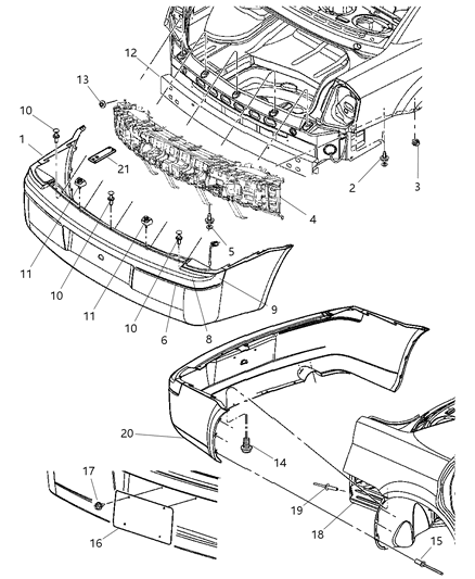 Fascia Rear Diagram for 5030047AB