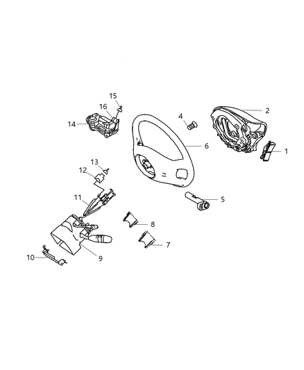 Air Bag Driver, Driver Side Diagram for 68010423AA