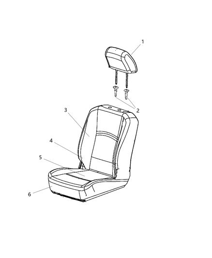 2012 Ram 2500 Cover Front Seat Cushion Diagram for 5LD56JERAA