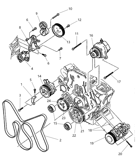 Pump, Power Steering W/2.5L Engine (1990) Diagram for 5166226AA