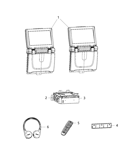 1985 Dodge Power Ram 50 9" Video Screen DVD Seat Back With Bezel Diagram for 1WR22HL1AB