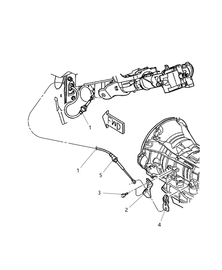 Shift Control Cable Diagram for 52110005AF