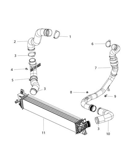 Hose Charge Air Cooler Inlet Diagram for 52014866AA