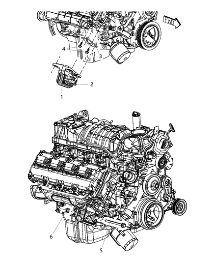Bracket Engine Mount Diagram for 52121511AB
